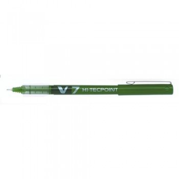 Rotulador tinta líquida punta aguja 0,7 mm verde Pilot V7