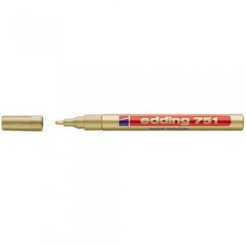 Marcador permanente tinta opaca punta redonda 1-2 mm. oro Edding 751