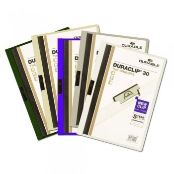 Dossier A4 pinza acero 30 hojas negro Duraclip Durable