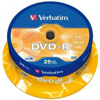 DVD -R 4.7GB 16X BOBINA 25 UNIDADES ADVANCED AZO VERBATIM