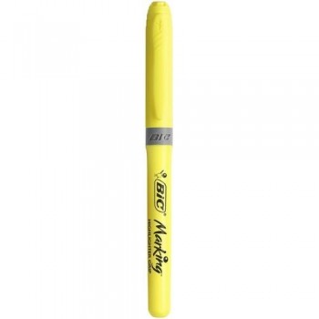 Marcador fluorescente punta biselada 1,6-3,4mm. Highlighter Grip amarillo Bic