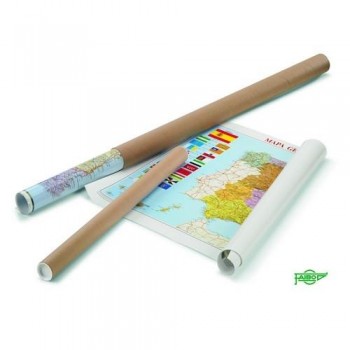 Mapa Mundi plastificado en tubo  cartón 83x138 cm Faibo