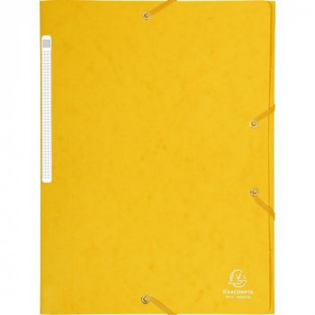 Carpeta gomas A4 3 solapas cartón amarillo Maxi Capacity Exacompta