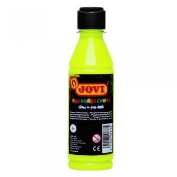 Témpera fosforescente botella 250 ml. Amarillo Jovi