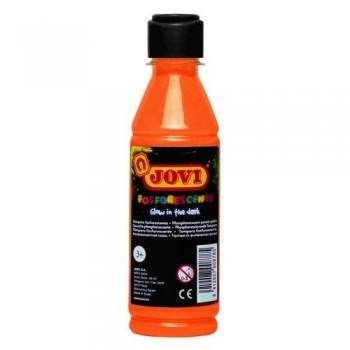 Témpera fosforescente botella 250 ml. Naranja Jovi