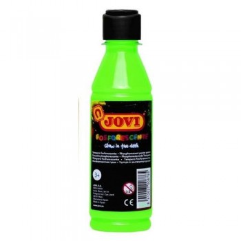 Témpera fosforescente botella 250 ml. Verde Jovi
