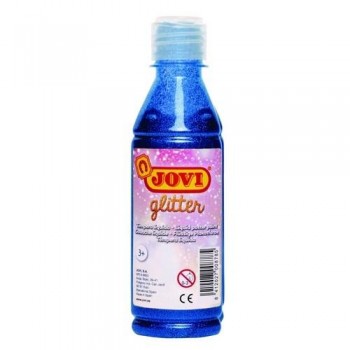 Témpera purpurina botella 250 ml. Azul Jovi Glitter