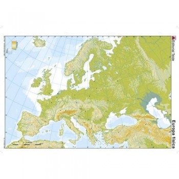 Mapa mudo color A4 físico EUROPA