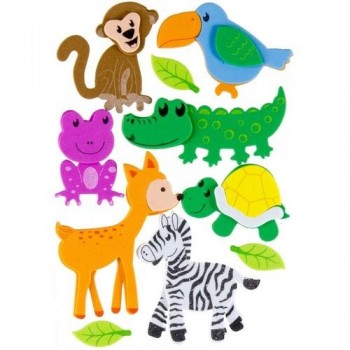 Figuras goma EVA adhesivas 3D Animales Selva 1 Fixo Kids