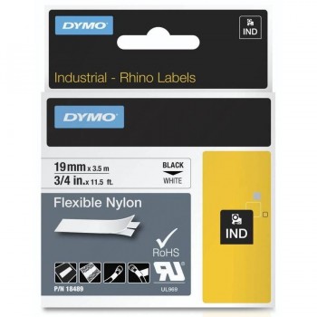 CINTA ROTULAR RHINOPRO NYLON 19MMX5.5M NEGRO/BLANCO DYMO