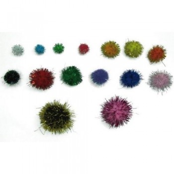 Pompones surtidos colores brillantes pequeños pack 100 un. Fixo Kids