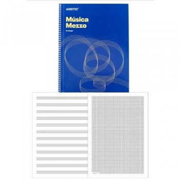 Cuaderno música espiral A4 32 hojas 12 pentagramas Mezzo Additio