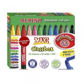 ROTULADORES MAXI ALPINO ECON/PACK 12UD X 12COLORES