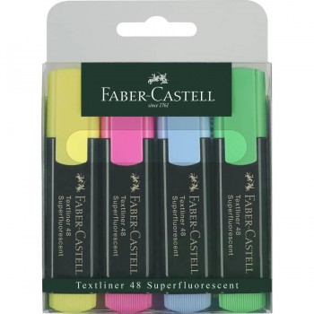 ROTULADOR FLUORESCENTE 4 UDS SURTIDOS TEXTLINER 48 FABER CASTELL