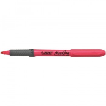 Marcador fluorescente punta biselada 1,6-3,4mm. Highlighter Grip rosa Bic