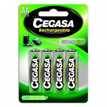 PILAS RECARGABLES HR6-AA 2100 MAH BLISTER 4 UDS CEGASA