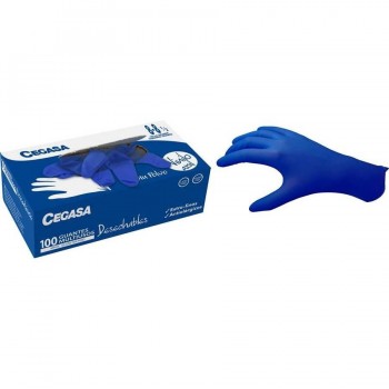 GUANTES VINILO AZUL CJ.100UDS 7-7,5 CEGASA