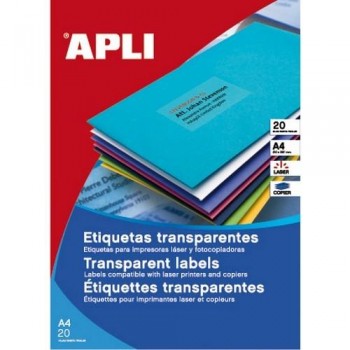 ETIQUETAS POLIESTER APLI MATE 99,1X38,1  TRANSPARENTES INTEMPERIE