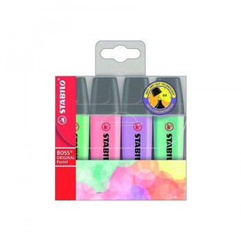 ROTULADORES FLUORESCENTE STABILO BOSS PASTEL ESTUCHE 4UDS SURTIDOS