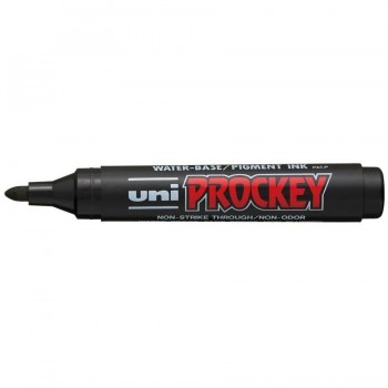 ROTULADOR PM-122 TINTA BASE AL AGUA UNI PROCKEY NEGRO UNIBALL