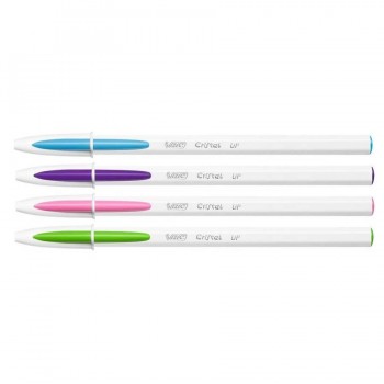 BOLIGRAFO BIC BICOLOR CRISTAL UP COL VERD / VIO / AZCL / ROSA