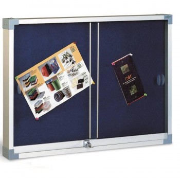 VITRINA CORCHO TAPIZADO PUERTAS METACRILATO 60X80 AZUL FAIBO 1A