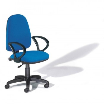 Silla operativa tapizada azul con brazos fijos RD-930 Rocada