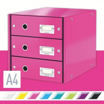 Módulo 3 cajones montable Click&Store fucsia Leitz