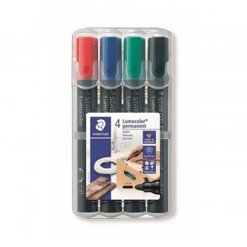 ROTULADOR PERMANENTE ESTUCHE 4 UDS LUMOCOLOR 352 PTA.CONICA STAEDTLER