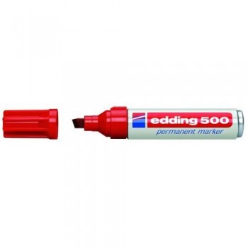 Marcador permanente punta biselada 2-7 mm. rojo Edding 500