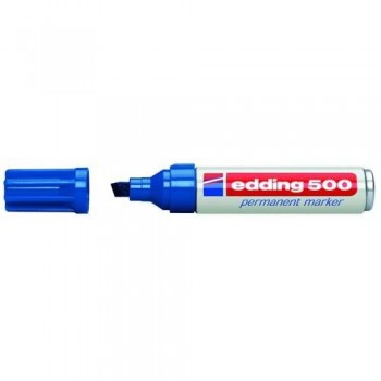 Marcador permanente punta biselada 2-7 mm. azul Edding 500