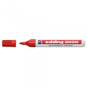 Marcador permanente punta redonda 1,5-3 mm rojo Edding 3000