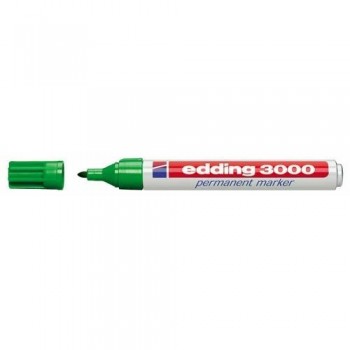 Marcador permanente punta redonda 1,5-3 mm verde Edding 3000