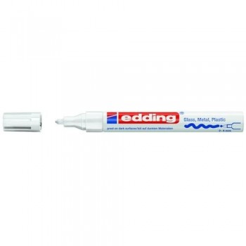 Marcador permanente tinta opaca punta redonda 2-4 mm. blanco Edding 750