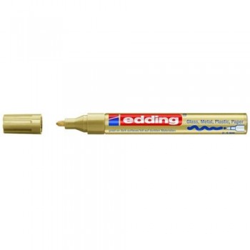 Marcador permanente tinta opaca punta redonda 2-4 mm. oro Edding 750
