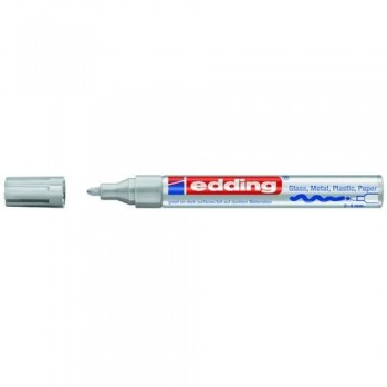 Marcador permanente tinta opaca punta redonda 2-4 mm. plata Edding 750