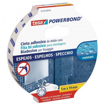 CINTA ADHESIVA DOBLE CARA 5M X 19MM POWERBOND ESPEJOS MANCHETA TESA