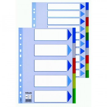 SEPARADORES PP A4 5 PESTAÑAS CON CARTULINA INDICE