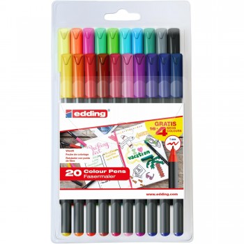 ROTULADORES COLORES EDDING 1200 16+4 ESTUCHE PLASTICO