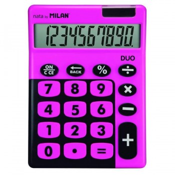 Calculadora sobremesa 10 dígitos teclas grandes Touch Duo rosa Milan