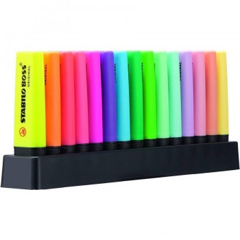 ROTULADORES FLUORESCENTES STABILO BOSS ESTUCHE 15UDS (9 FLUOR+6 PASTEL)