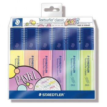 ROTULADORES FLUORESCENTES PASTEL 6 SURTIDOS TEXTSURFER 364 STAEDTLER