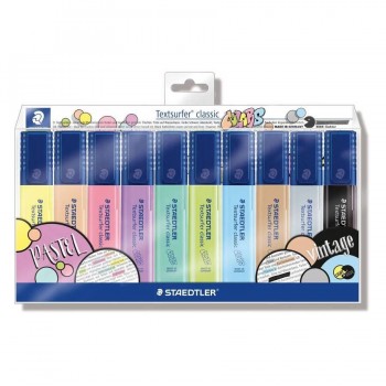 ROTULADORES FLUORESCENTES 10 SURTIDOS PASTEL + VINTAGE TEXTSURFER 364 STAEDTLER