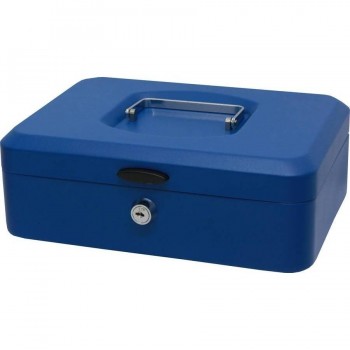 Caja caudales con bandeja 25x9x17 cm. azul Bismark