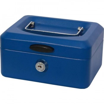 Caja caudales con bandeja 15x11x8 cm. azul Bismark