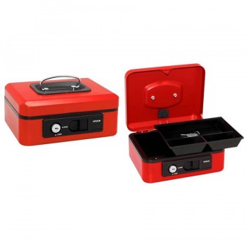 CAJA CAUDALES APERTERTURA AUTOMÁTICA MEDIANA ROJA POESSA