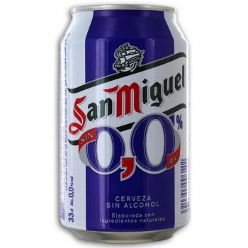 CERVEZA SAN MIGUEL 00 SIN ALCOHOL LATA 330 ML