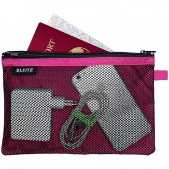 BOLSITA NYLON 2 DEPARTAMENTOS WOW FUCSIA (23 X 15 CM) L