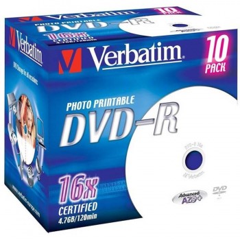 DVD -R 4.7 GB /120 MIN IMPRIMIBLE VERBATIM UD