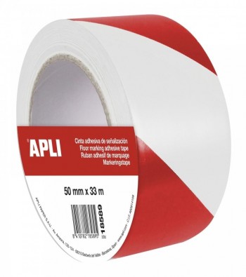 Cinta  de señalización de PVC solvente rojo y blanco 100mx80mm